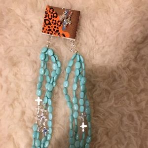 Rhinestone - necklace and earring set. New